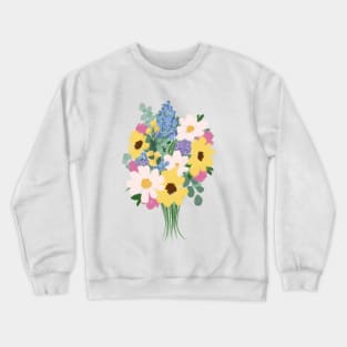 Abstract Wild Flower Bouquet Illustration Crewneck Sweatshirt